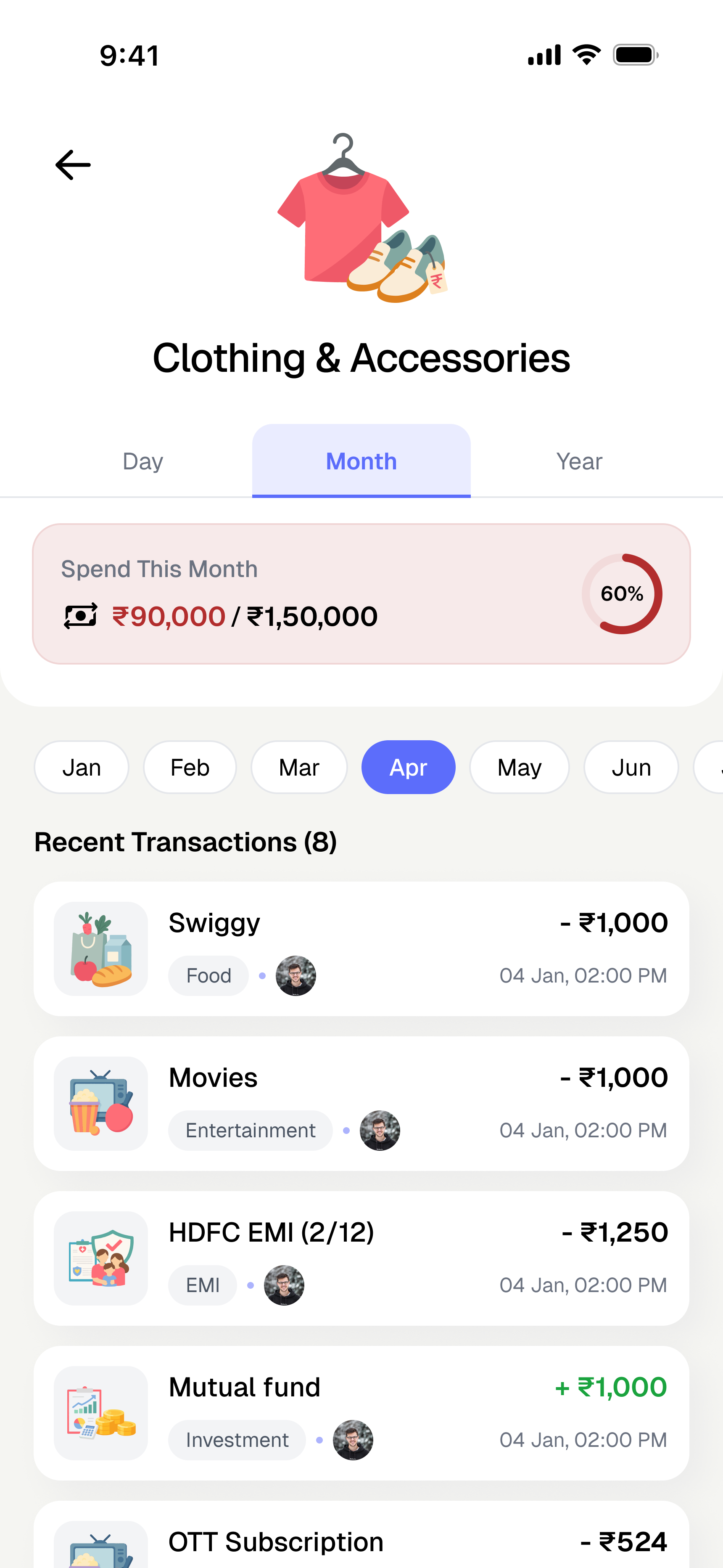 Expenses module — auto-categorised family spending